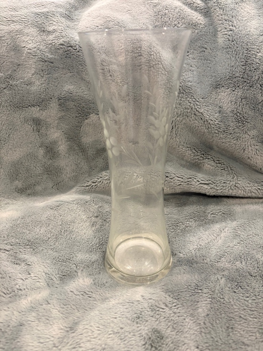 Vintage Etched Glass Vase